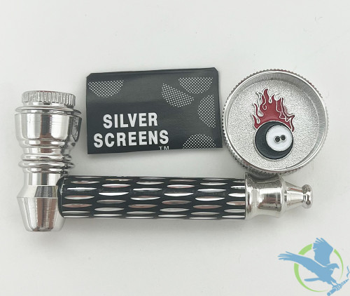 Headway Designs Premium Metal Classic Hand Pipe With Mini Grinder - Assorted Colors [HW-BY005]
