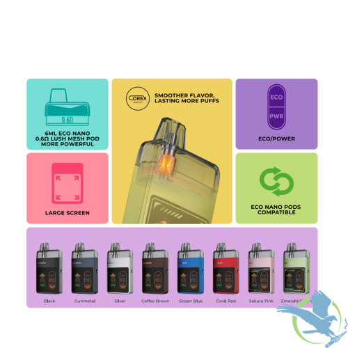 Vaporesso Eco Nano Pro 1000mAh Pod System Starter Kit With Refillable 6ML Eco Nano Mesh Pod