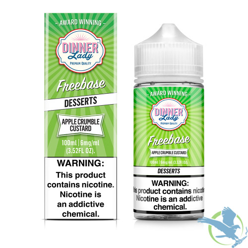 Dinner Lady Freebase Nicotine E-Liquid 100ML - Apple Crumble Custard (Desserts)
