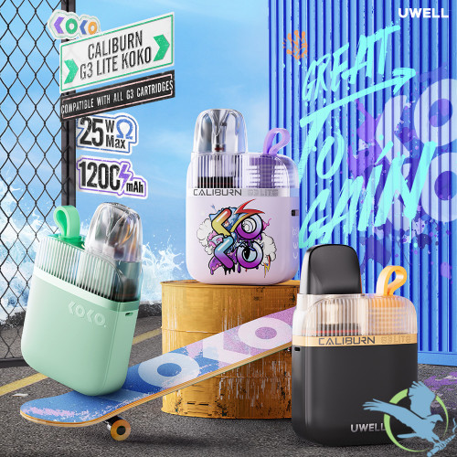 Uwell CALIBURN G3 LITE KOKO 1200mAh Pod System Starter Kit With Refillable 2.5ML CALIBURN G3 Integrated Coil Cartridge Pod