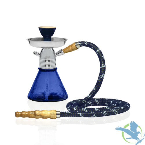 MYA Petite 8 Inch Single Hose Hookah - Dark Blue