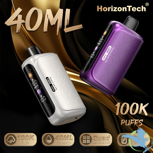HorizonTech 100K Puffs 40ML Disposable Device With Quad Mesh Coil & Adjustable Airflow - Display of 5