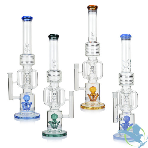 HB King Vortex Water Pipe Recycler With Ice Catcher & Spider Perc - 1630 Grams - 21.5 Inches [TJ4]