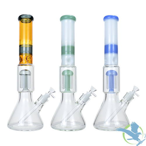 HB King Prism Beaker Water Pipe With Tree Perc & Diffused Downstem - 1130 Grams - 15.5 Inches [WP47]