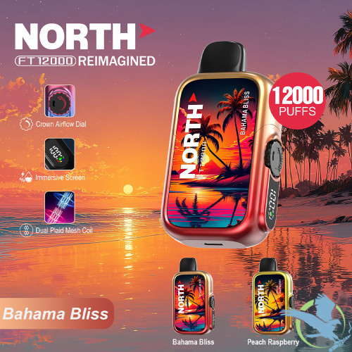 North FT12000 REIMAGINED 12K Puffs 15ML Disposable Device With Crown Airflow Dial - Bahama Bliss