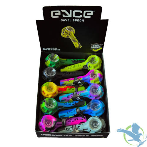 EYCE Gavel Spoon Silicone Pipe - Assorted Colors - Display of 10