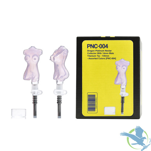 Dragon Platinum Nectar Collector With 14MM Male Titanium Tip - 130MM - Assorted Colors [PNC-004]