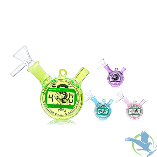 Dragon Glass Alarm Clock Hand Water Pipe - 45 Grams - 2.5 Inches - Assorted Colors [DGE-487]
