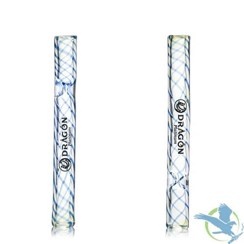 Dragon Platinum Spiral Wig-Wag Glass One Hitter Chillum Hand Pipe - 4 Inches - Assorted Colors - Display of 6 [OH-10]