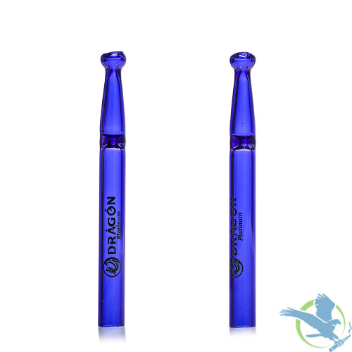 Dragon Platinum Tapered Glass One Hitter Chillum Hand Pipe - 4 Inches - Assorted Colors - Display of 2 [OH-13]