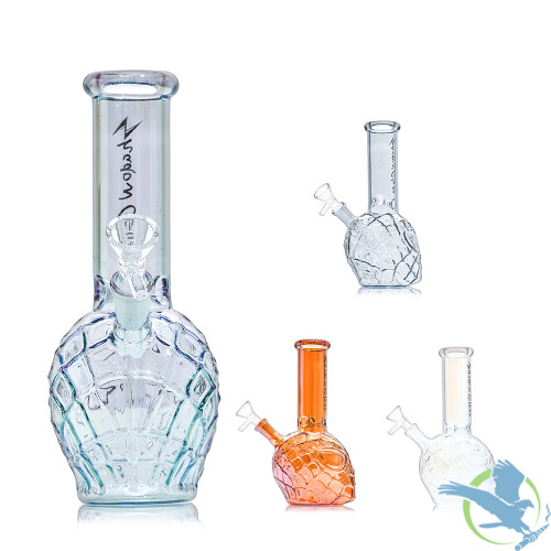Shadow Glass Hero Mask Bong Water Pipe With Ice Catcher - 290 Grams - 8 Inches - Assorted Colors [SGE-201]