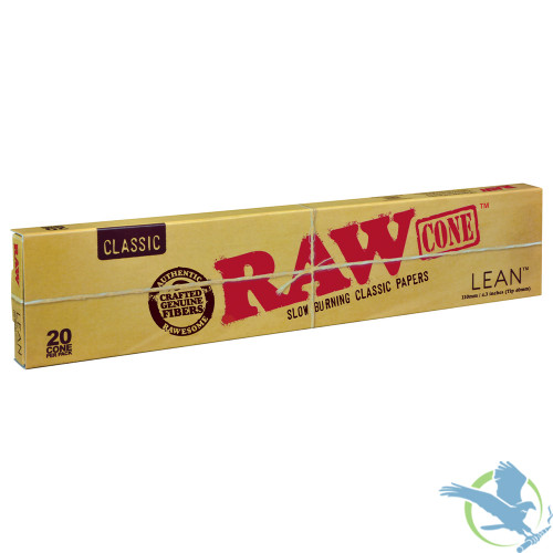 RAW Cone Rolling Papers - Lean 110mm - Pack of 20 - Display of 12 Packs
