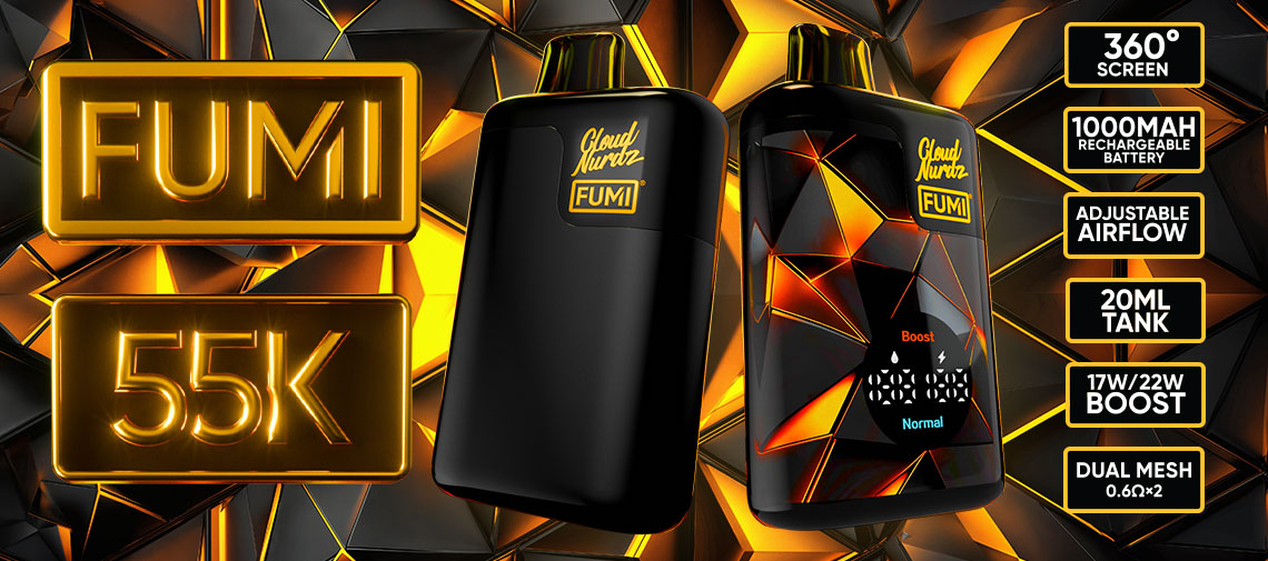 FUMI x Cloud Nurdz 55K Puffs 20ML Disposable Device With Adjustable Airflow &amp; LED Screen