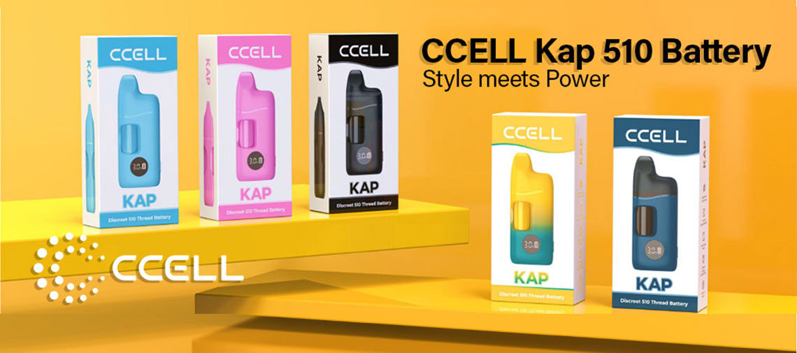 CCELL Kap 500mAh Discreet 510 VV Cartridge Vape Battery With Smart Screen