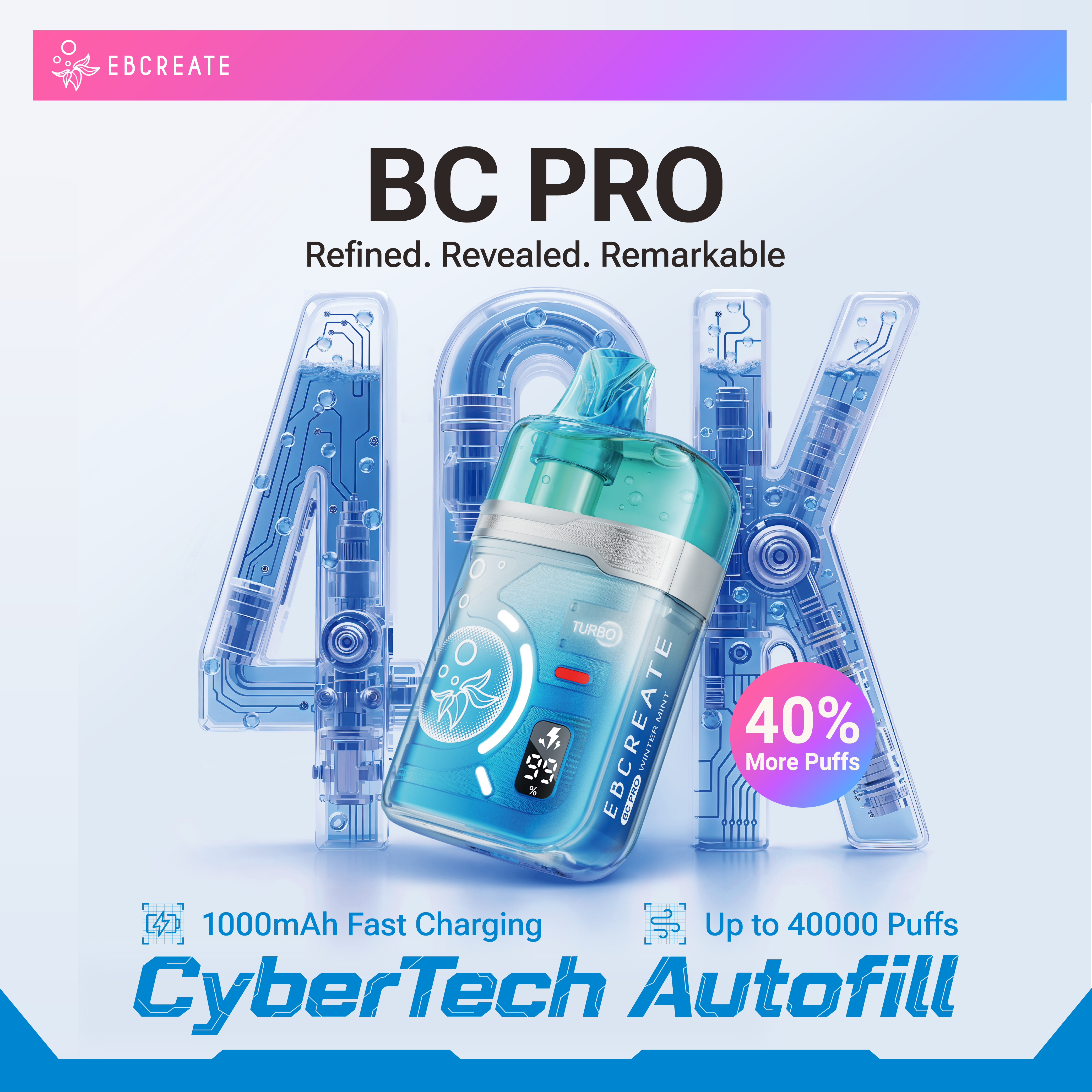 EBCREATE BC PRO 40K Puffs 17ML Disposable Device