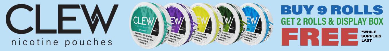 Clew Nicotine Pouches Buy 9 Rolls Get 2 Rolls and a Display Box Free