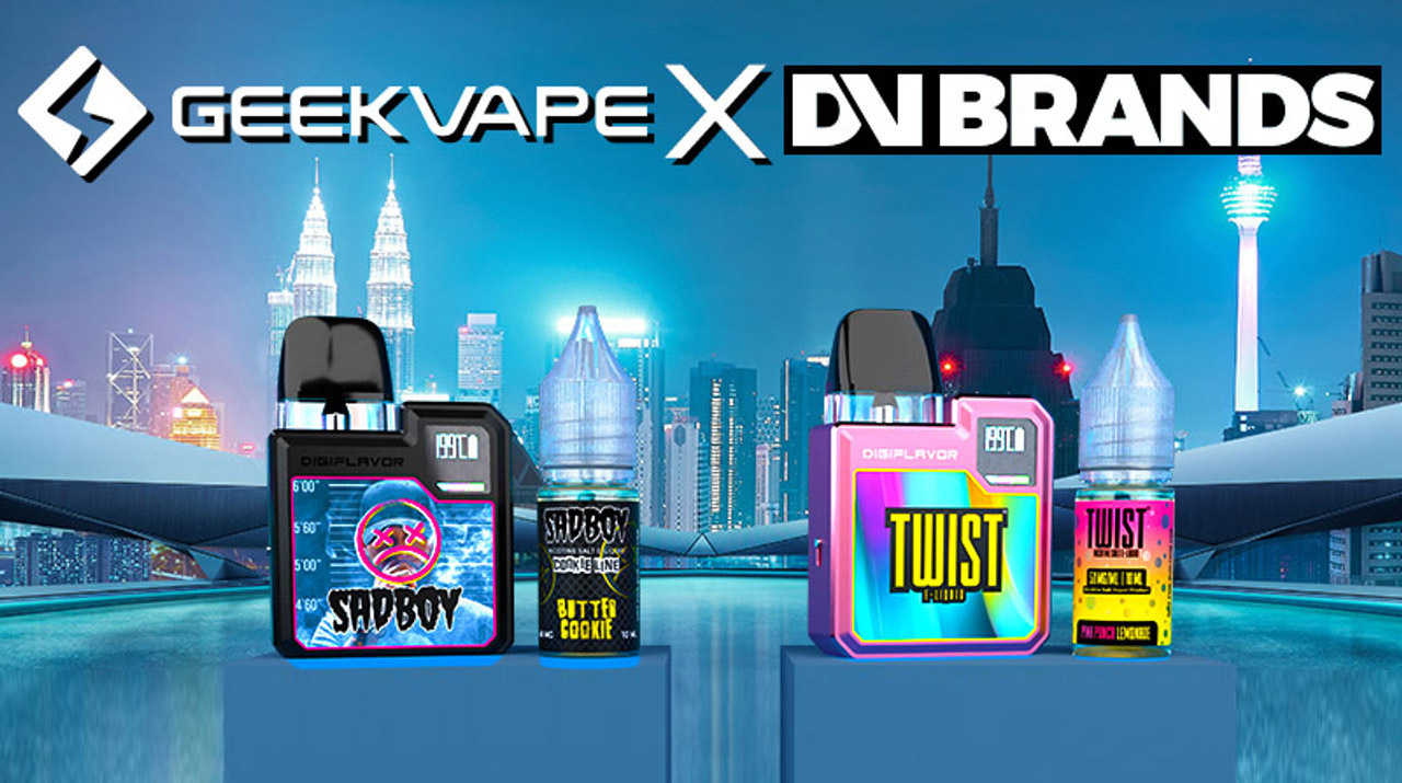 Geekvape DV Brands Twist and Sadboy Disposable Vapes and E-Liquids