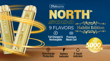North Habibi Edition 10ML 5000 Puffs Disposable Vape Device With Premium Mesh Coil & E-liquid & Battery Indicator