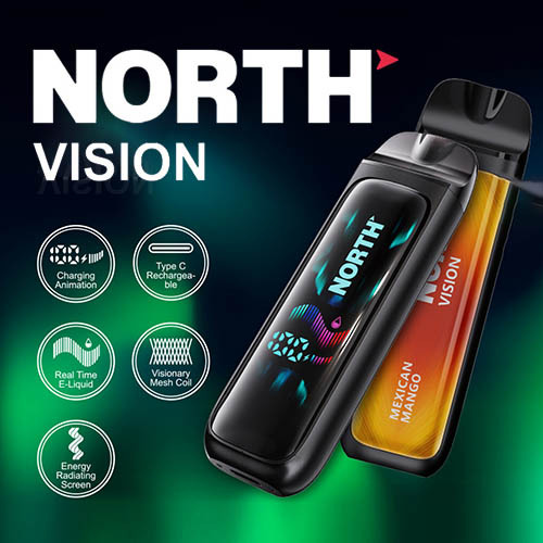 North Vision 15K Puffs 15ML Disposable Device With Visionary Mesh Coil & Energy Radiating Screen