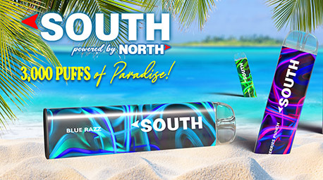 South powered by North disposable e-cigarette