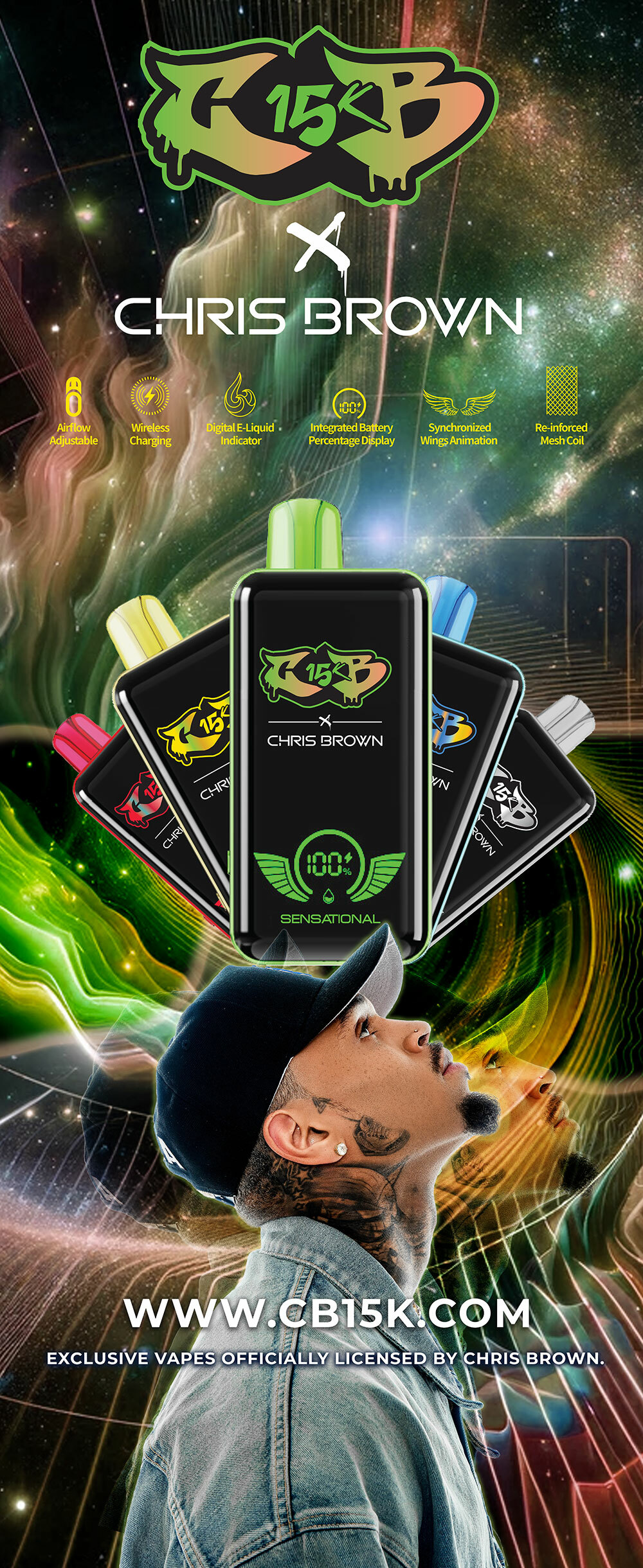 CB15K Chris Brown Disposable Ecigs Wholesale