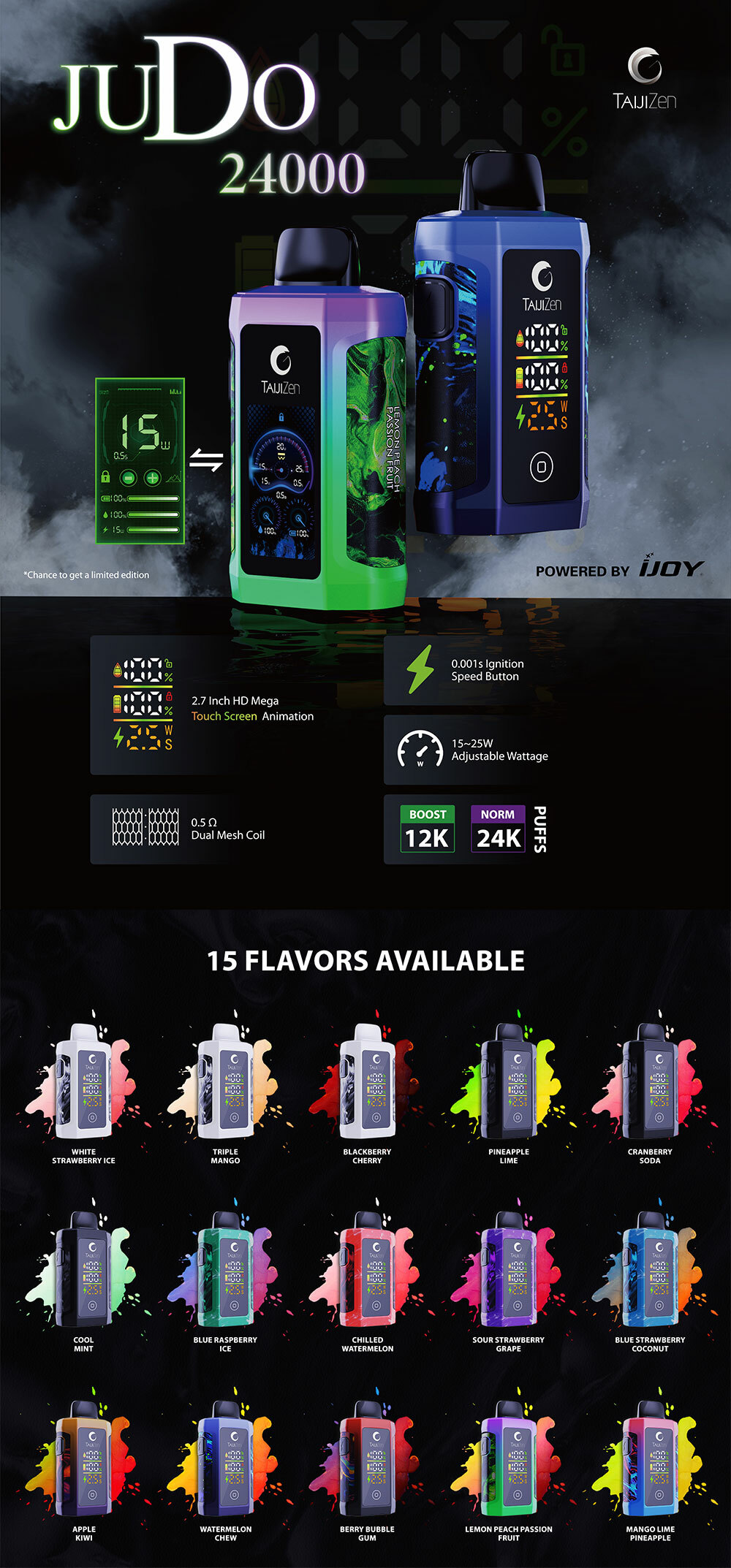 Ijoy Taijizen Judo Disposable Ecigs Wholesale by Ijoy