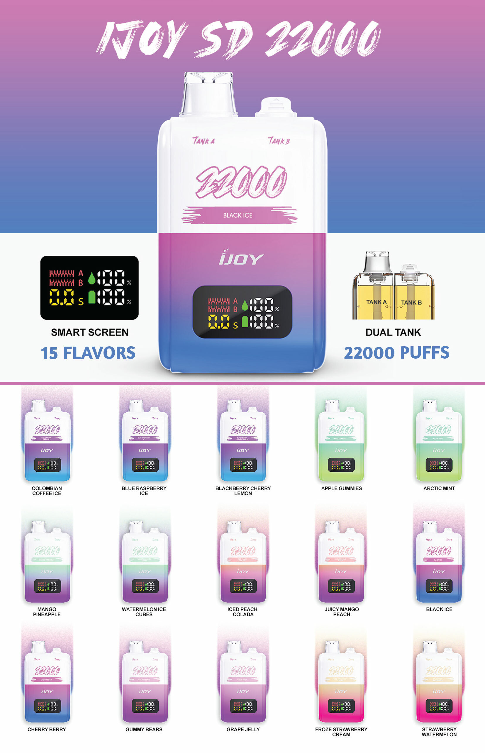 Ijoy SD22000 Disposable Ecigs Flavors