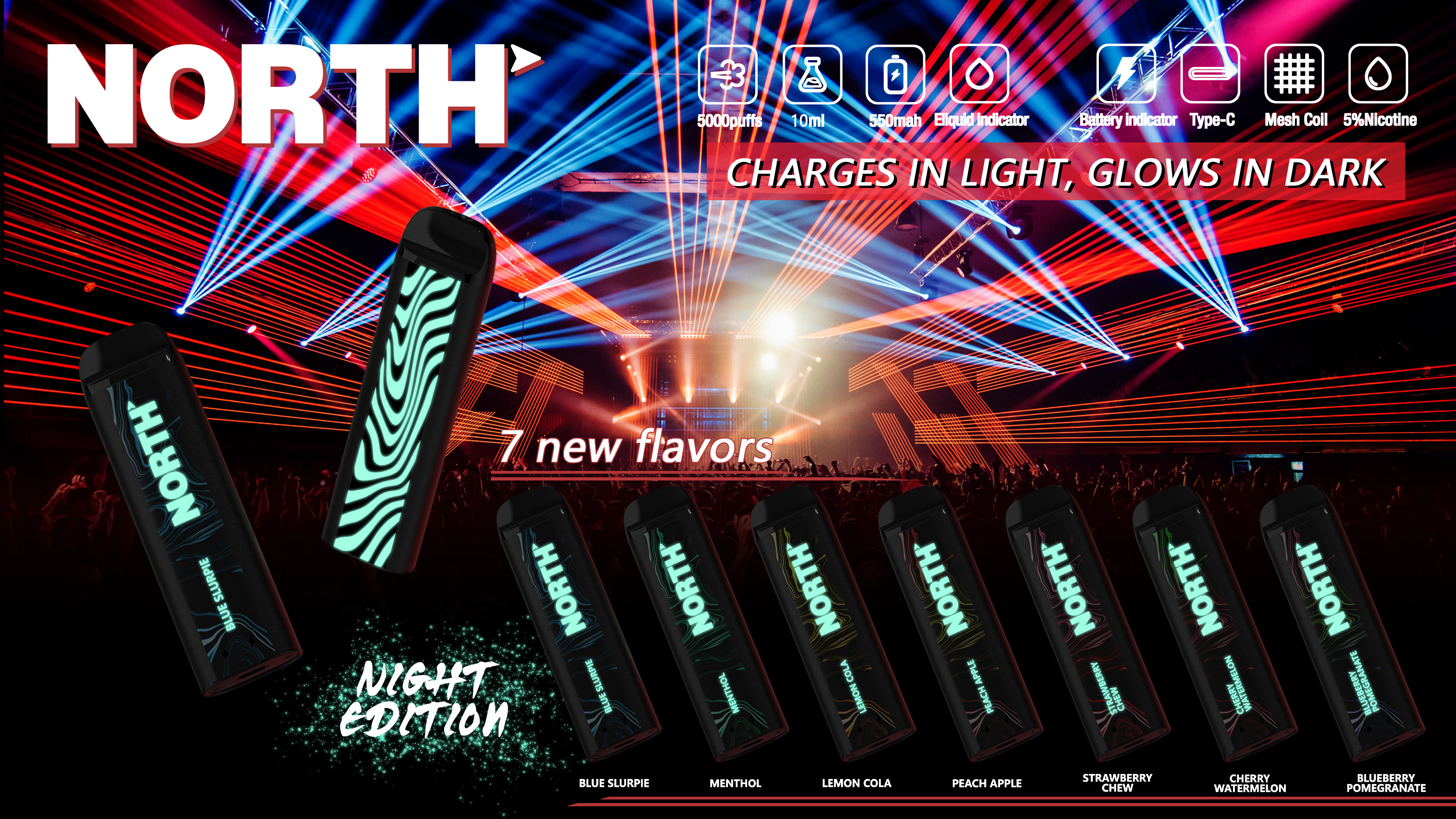 North Night Edition Disposable Ecigs Wholesale