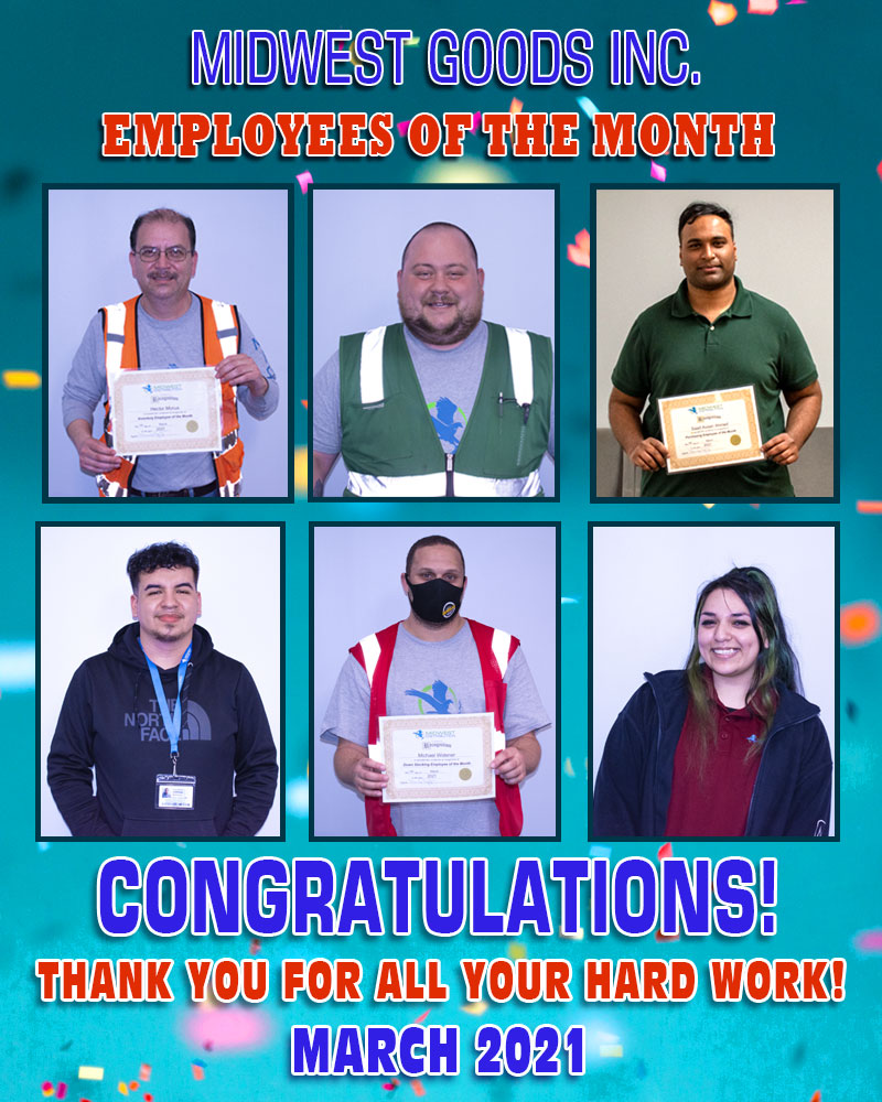 Midwest March 2021 Employees of the Month