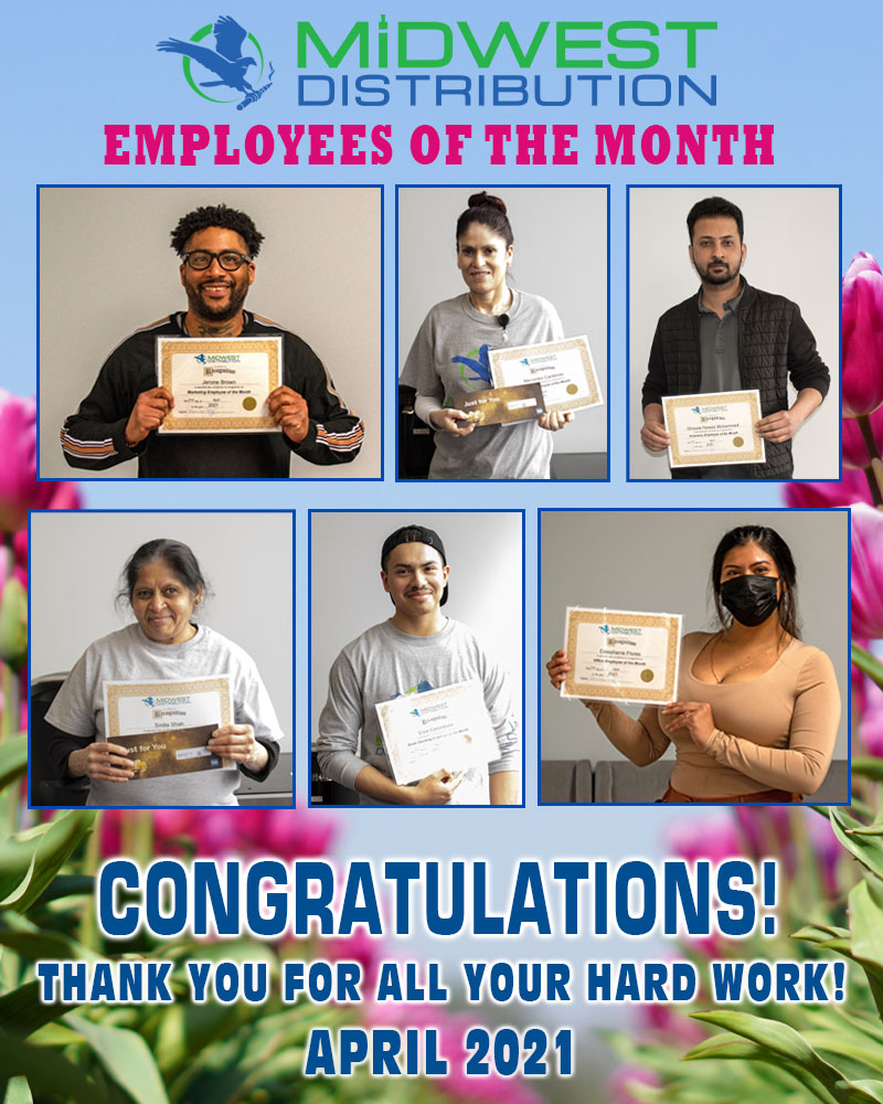 Midwest April 2021 Employees of the Month