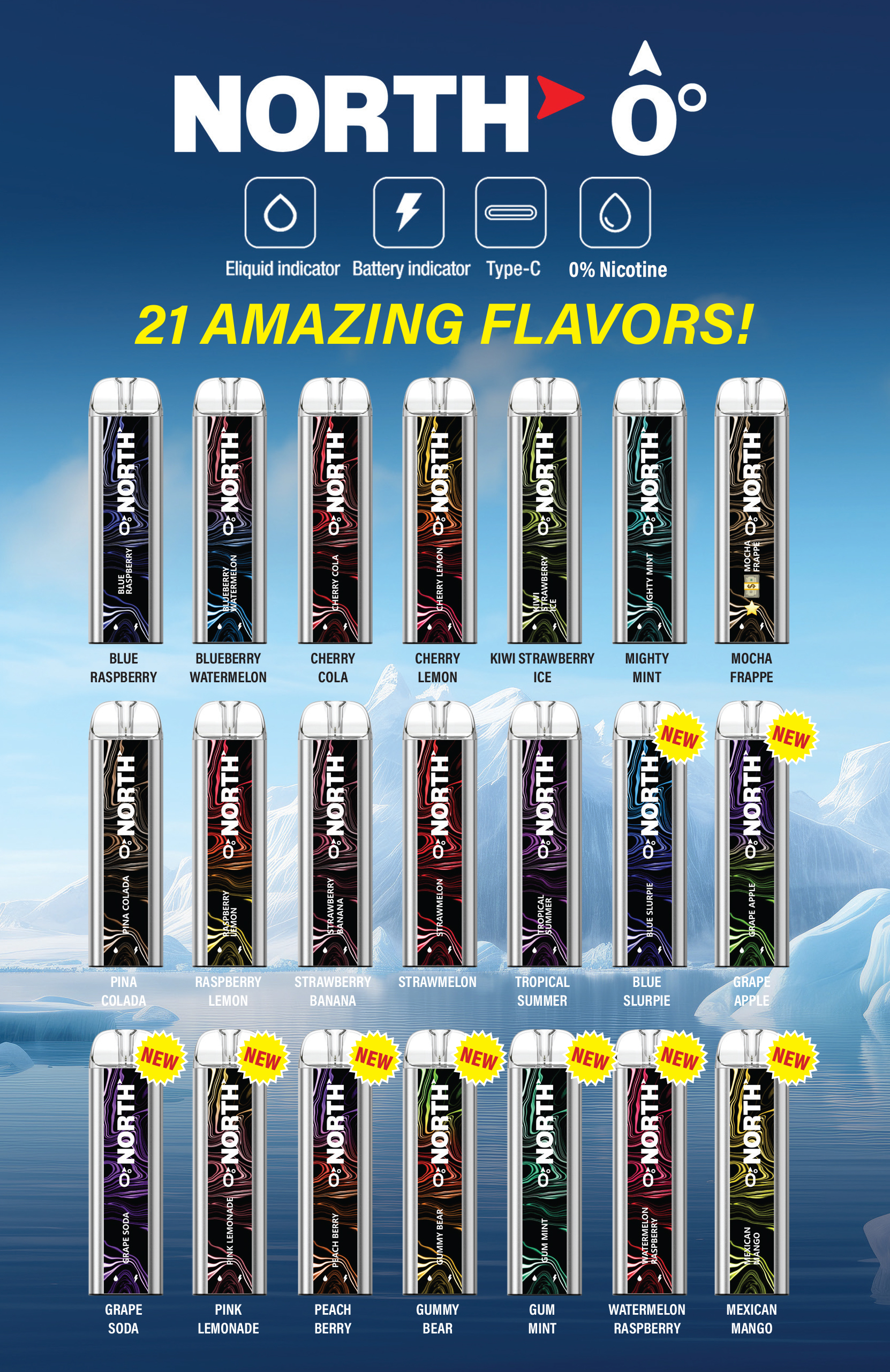 North 5000 0 Nic Disposable Ecigs 