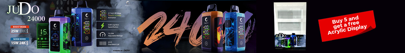 TaijiZen Judo Powered By iJoy 25ML 24K Puffs Disposable Device With HD Mega Full Touch Screen Deal