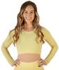 long sleeve crop top gym front