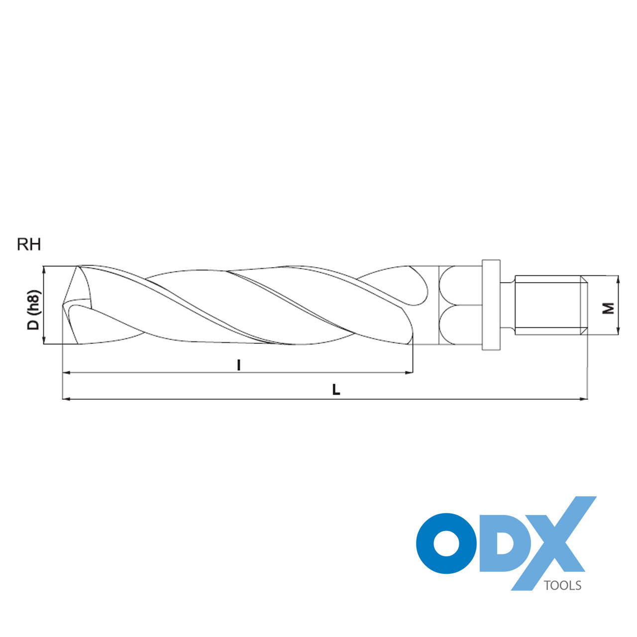 Threaded Rod Right Rotation Symbol Triple Drill M10 Threaded, Right Rotation - ODX Tools