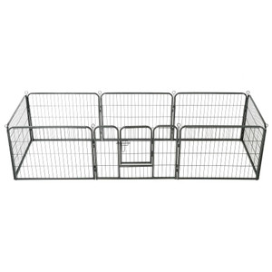 Dog Playpen Black Powder-Coated Steel A949-170572 Dog Playpen Black Powder-Coated Steel A949-170572