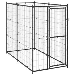 Dog Kennel Black Powder-coated steel Large Durable Dog Kennel A949-150796 Dog Kennel Black Powder-coated steel Large Durable Dog Kennel A949-150796