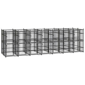 Dog Kennel Black Powder-coated steel 12.9 sq ft Locks A949-3097942 Dog Kennel Black Powder-coated steel 12.9 sq ft Locks A949-3097942