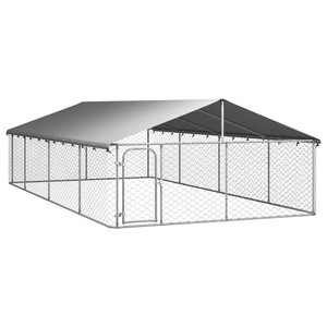 Dog Kennel Silver Galvanized Steel Large Dog Kennel Rectangular A949-171502 Dog Kennel Silver Galvanized Steel Large Dog Kennel Rectangular A949-171502