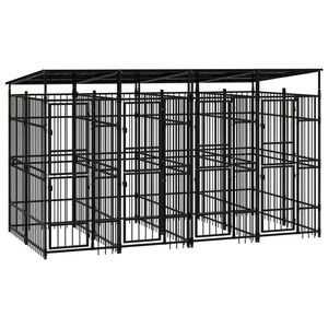 Dog Kennel Black Powder-coated steel Large Durable Dog Kennel A949-3097949 Dog Kennel Black Powder-coated steel Large Durable Dog Kennel A949-3097949