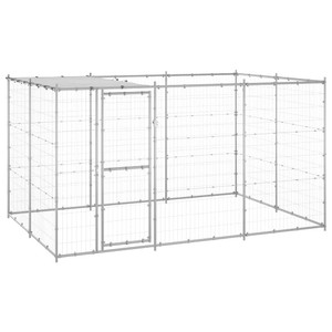 Dog Kennel Silver Galvanized steel 78.1 ft Tough Dog Kennel A949-3082303 Dog Kennel Silver Galvanized steel 78.1 ft Tough Dog Kennel A949-3082303