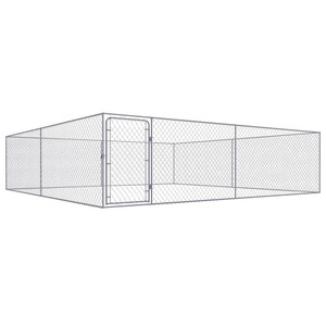 Dog Kennel Silver Galvanized Steel Large Dog Kennel Rectangular A949-170820 Dog Kennel Silver Galvanized Steel Large Dog Kennel Rectangular A949-170820