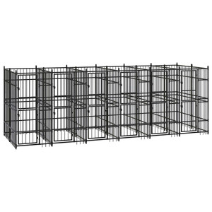 Dog Kennel Black Powder-coated steel Extra Large Durable A949-3097941 Dog Kennel Black Powder-coated steel Extra Large Durable A949-3097941