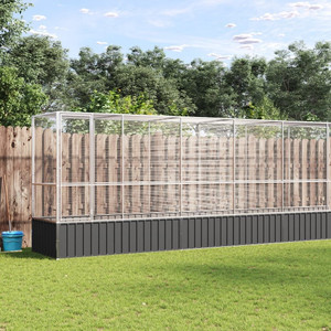 Aviary with Extension Silver 328.5"x42.1"x83.5" Steel A949-3214269 Aviary with Extension Silver 328.5"x42.1"x83.5" Steel A949-3214269