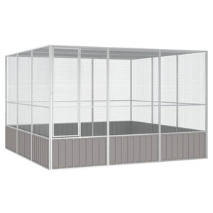 Bird Cage Grey Galvanized Steel Large Bird Cage Rectangular A949-171553 Bird Cage Grey Galvanized Steel Large Bird Cage Rectangular A949-171553