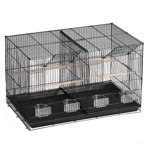 VEVOR Bird Flight Cage with Divider 18 in Small Metal Parakeet Cage Black E415-ZMSMNNL31191DY8JTV0 VEVOR Bird Flight Cage with Divider 18 in Small Metal Parakeet Cage Black E415-ZMSMNNL31191DY8JTV0