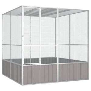 Bird Cage Grey Galvanized Steel Large Bird Cage Rectangular A949-171552 Bird Cage Grey Galvanized Steel Large Bird Cage Rectangular A949-171552
