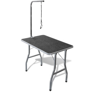 Dog Grooming Table Black Engineered wood with rubber surface Medium A949-170227 Dog Grooming Table Black Engineered wood with rubber surface Medium A949-170227