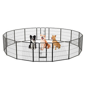 16 Panel 24/32/40 Inches Height Dog Playpen with Lock and Large Door-32 inches - Size: 32 inches D681-PU10052BK 16 Panel 24/32/40 Inches Height Dog Playpen with Lock and Large Door-32 inches - Size: 32 inches D681-PU10052BK