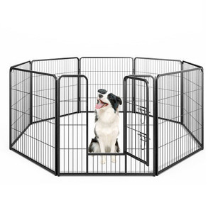 8 Panel 32 Inch Height Pet Fence Indoor Outdoor-32 inches - Color: Black - Size: 32 inches D681-PU10042BK 8 Panel 32 Inch Height Pet Fence Indoor Outdoor-32 inches - Color: Black - Size: 32 inches D681-PU10042BK