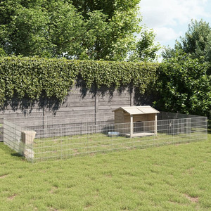 Animal Enclosure Silver Galvanized Iron Large Collapsible A949-3321345 Animal Enclosure Silver Galvanized Iron Large Collapsible A949-3321345